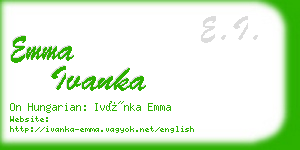 emma ivanka business card